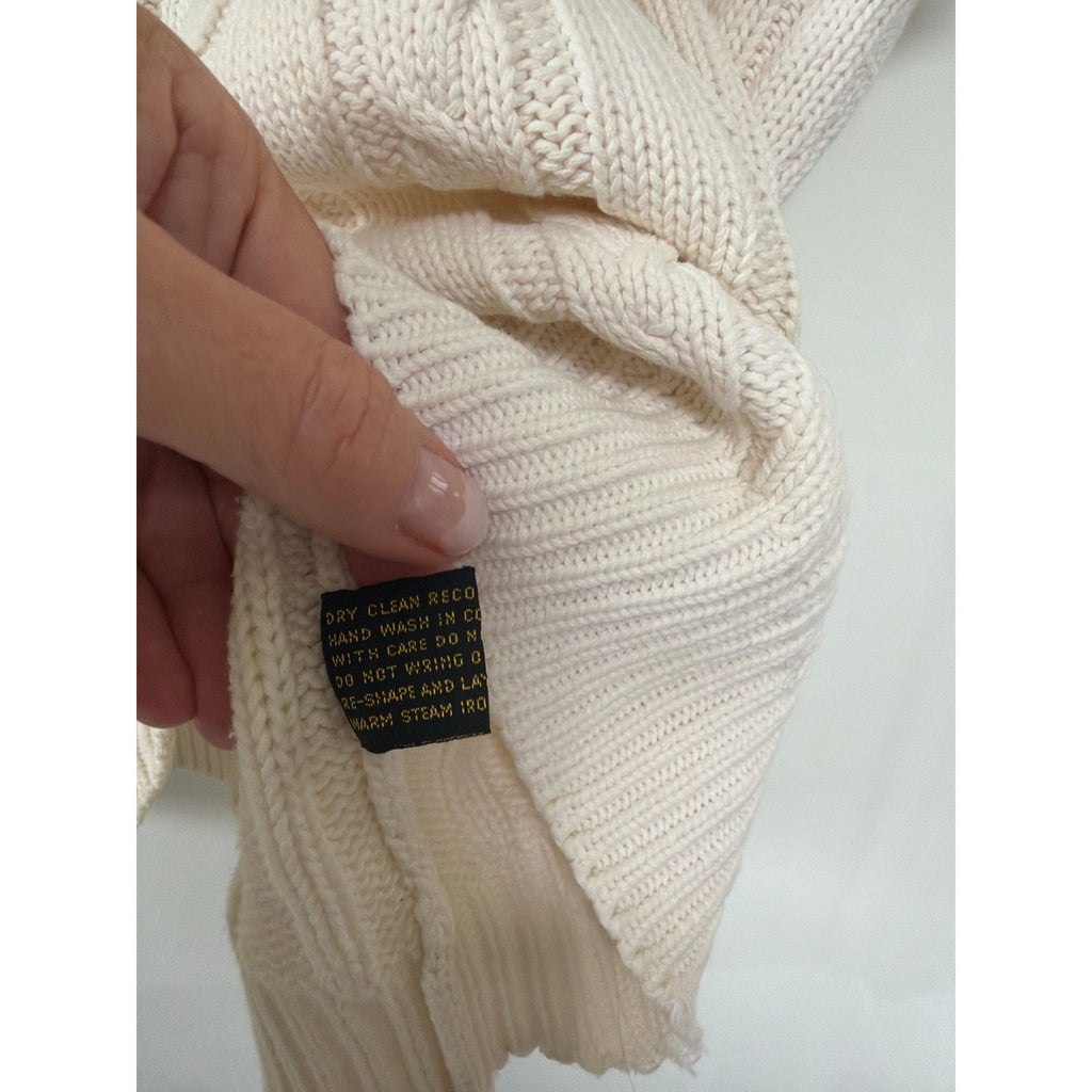 Vintage Britches of Georgetowne Cream Cable Knit Tennis Sweater Vest Mens L