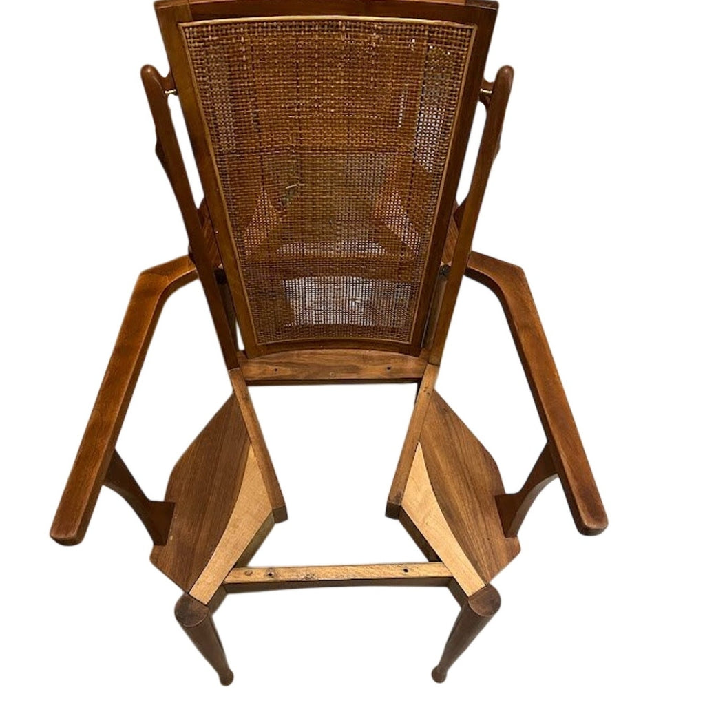 Set of 6 Vintage Cane Back Dining Chairs Sculptural Wood Frames  MCM