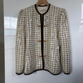 Vintage Razook’s Sequin Windowpane Power Blazer Gold Buttons Size 10 Made USA