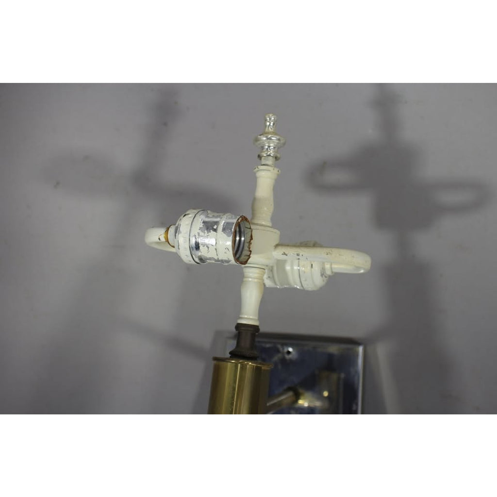 MCM Vintage Chrome+ Brass + Lucite Wall Sconce | Modernist