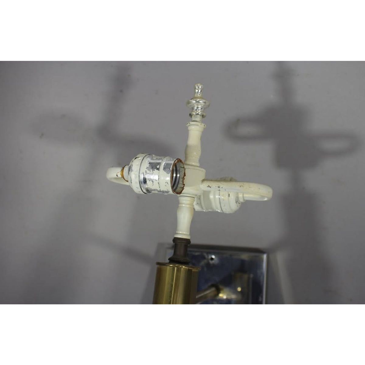 MCM Vintage Chrome+ Brass + Lucite Wall Sconce | Modernist