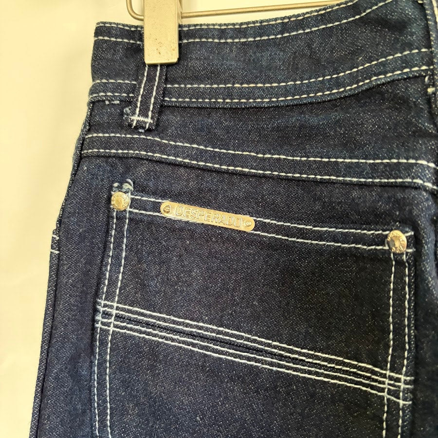 NOS Deadstock Vintage 70s Desperado Harry Tracy Cinch Back Flare Jeans 26