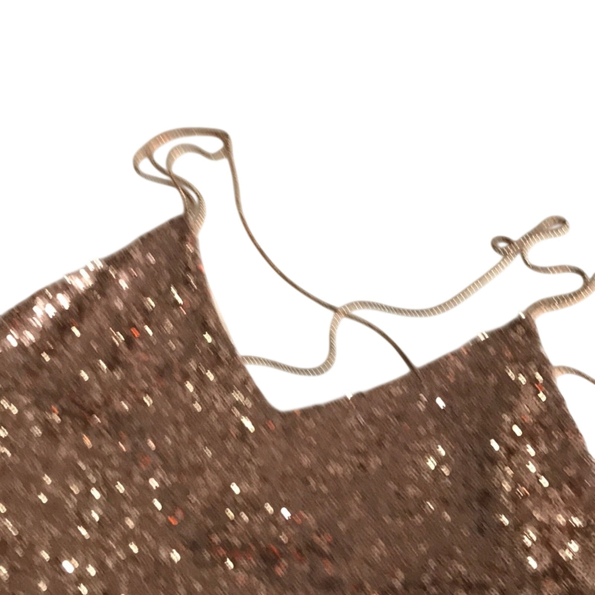 Zara Rose Gold Sequin Slip Dress Homecoming Formal Party Midi Size M