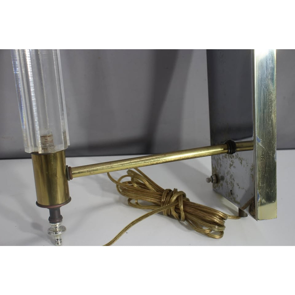 MCM Vintage Chrome+ Brass + Lucite Wall Sconce | Modernist