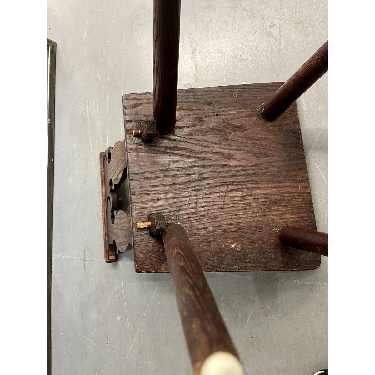 Sunday Pick Up  Hoboken - Vintage French Brutalist Chair - Celestial Motif Moon Cutouts
