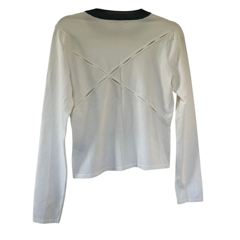 Rag & Bone White Black Cutout Detail Long Sleeve Sweater Never Worn Size M