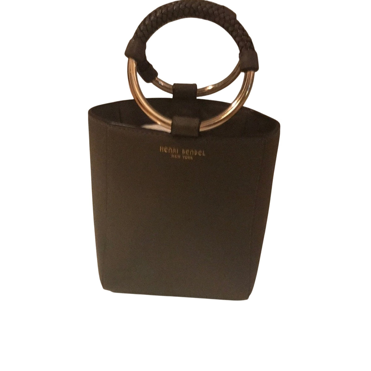 Henri Bendel Marqui Woven Bangle Bracelet Bag | Black Leather | Dust Bag Include