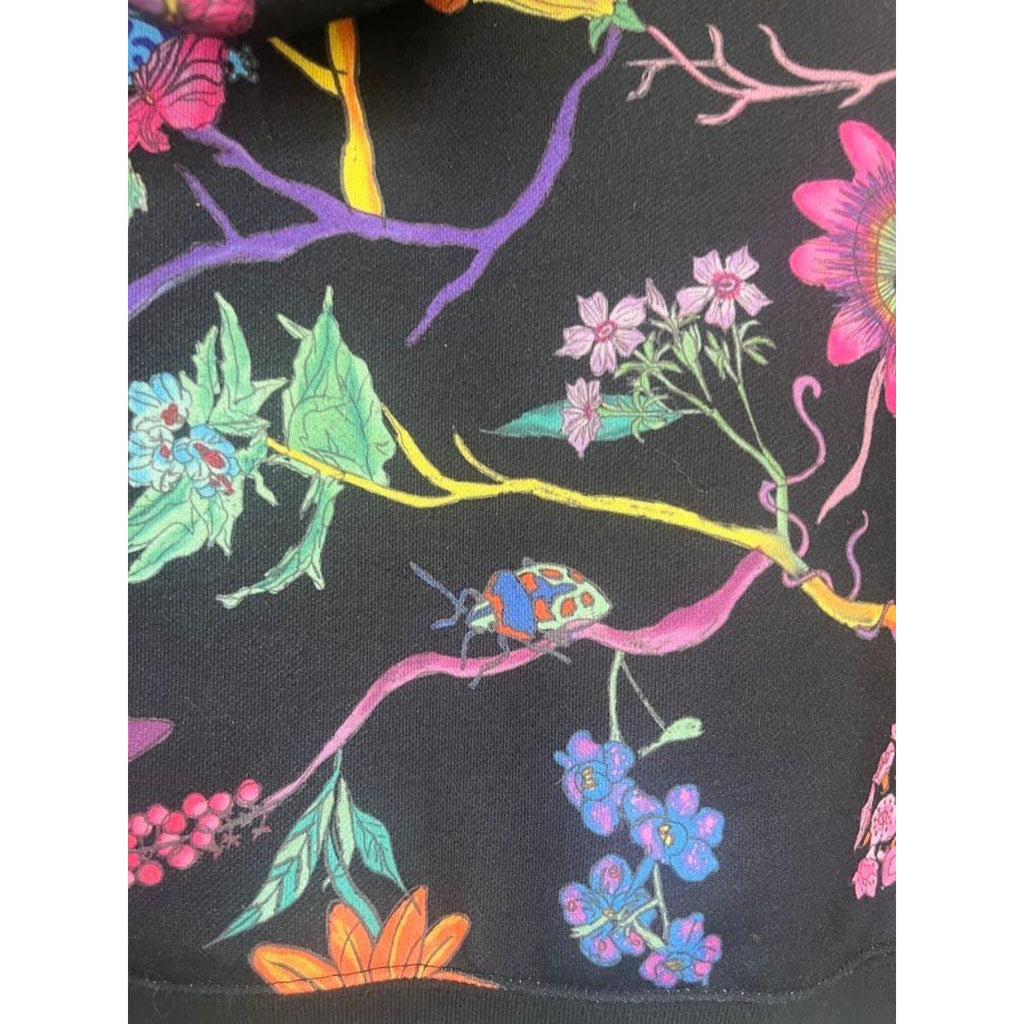 Adidas Poisonous Garden Floral Cropped Hoodie Sweatshirt Logo 3 Stripes RARE S