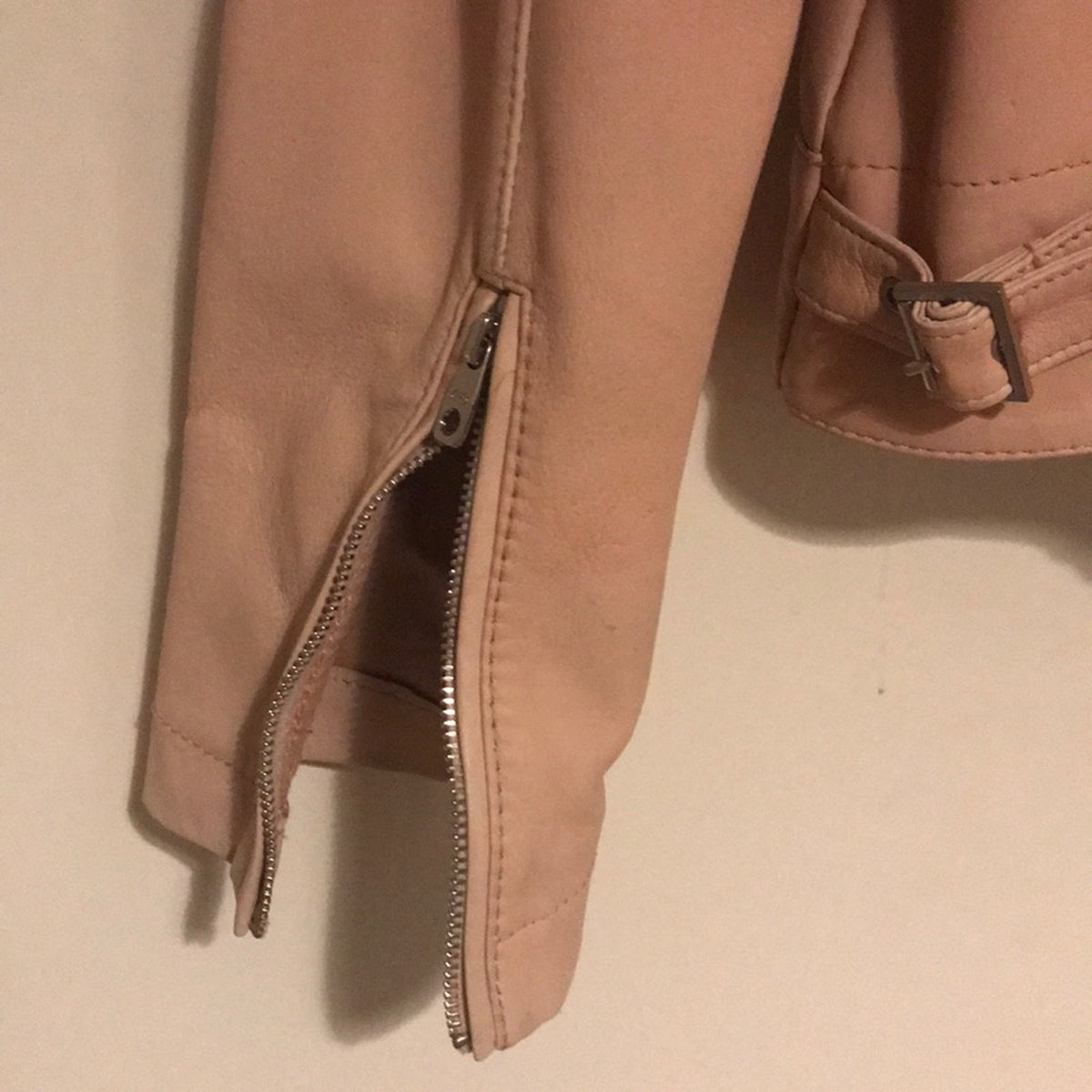Cole haan blush pink leather jacket size L NWT