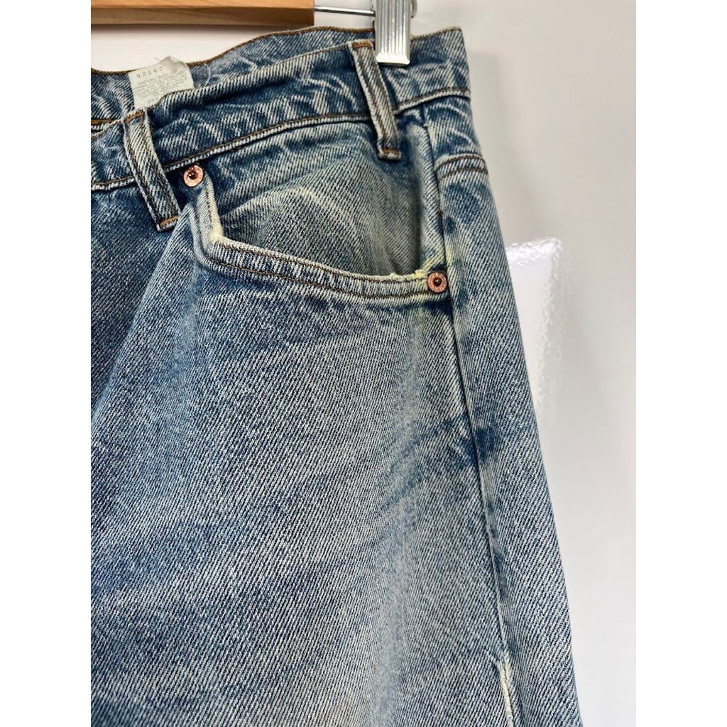 Vintage 1992 Levis 505 Orange Tab Jeans Made in USA Worker Patina Fade 35.5x