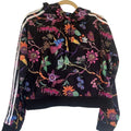 Adidas Poisonous Garden Floral Cropped Hoodie Sweatshirt Logo 3 Stripes RARE S