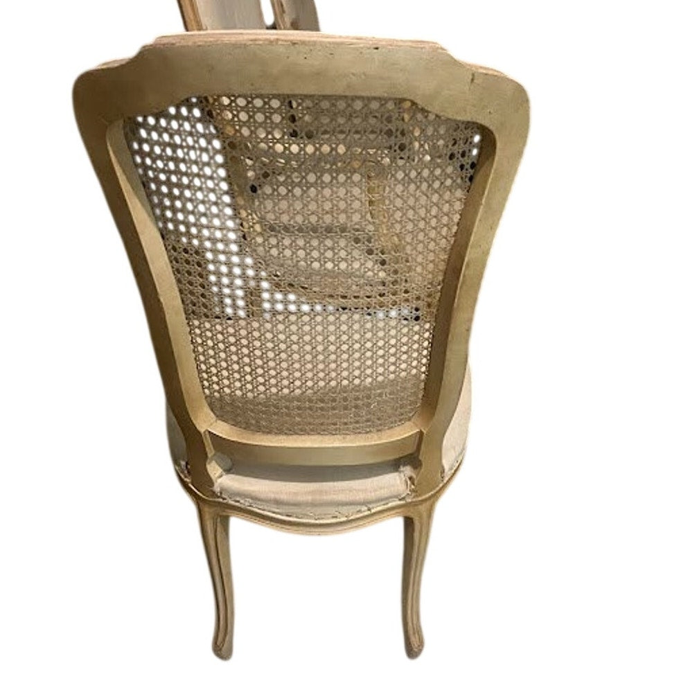 Set of 6 Vintage Italian Cane Back Dining Chairs Ready to Upholster