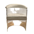 Sunday Pick Up - Hoboken Hollywood Regency Lucite Barrel Chair. White Tufted Patent Leather |70s