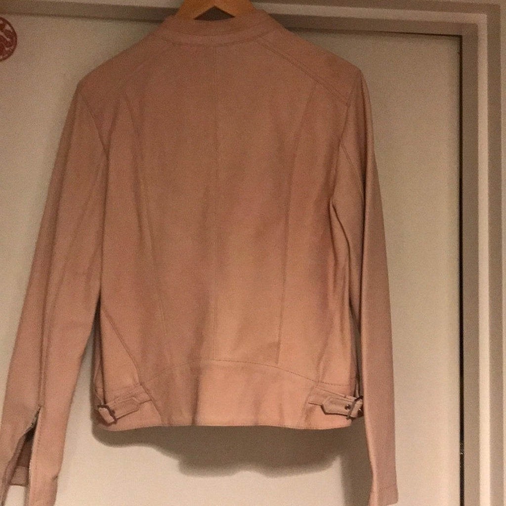 Cole haan blush pink leather jacket size L NWT