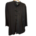 Vintage Lauren Ralph Lauren 100% Silk Black Mandarin Jacket Frog Closure L