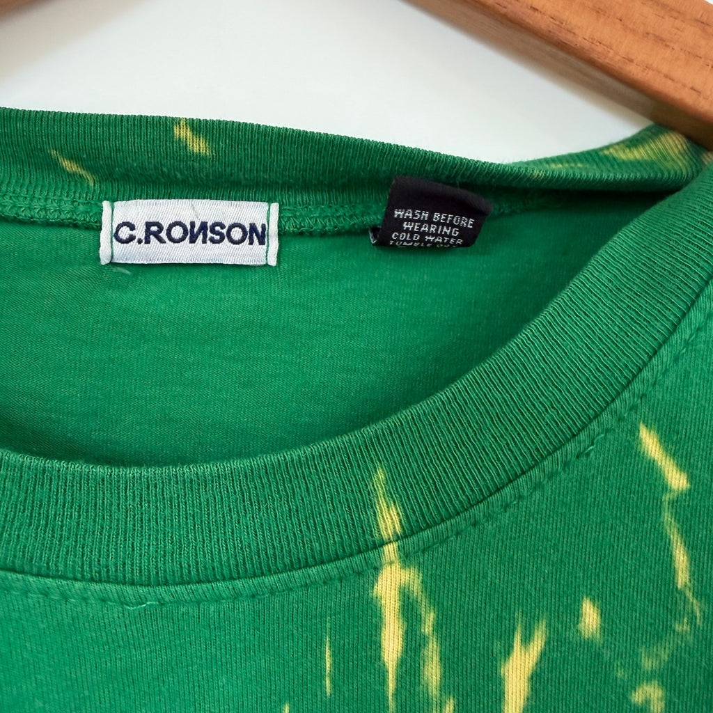 Rare Y2K C. Ronson Charlotte Ronson Bleached Sneaker Graphic Tee Green NYC S