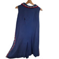 Vintage 60s Lanz Original Navy Wool Romper Edelweiss Trim Moth Folk Art