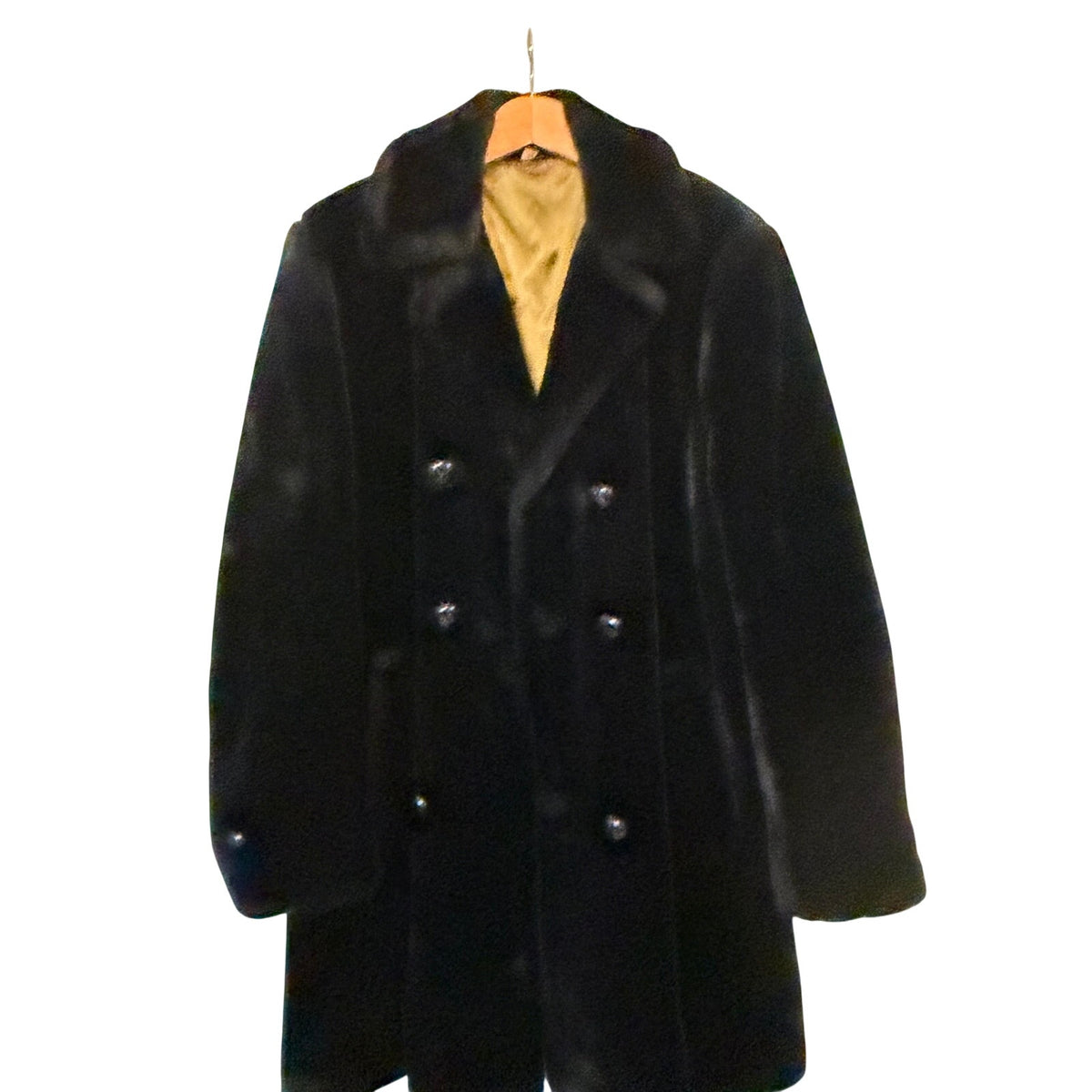 Vintage Royal Sealino Black Faux Fur Coat Large | Old Hollywood Glamour