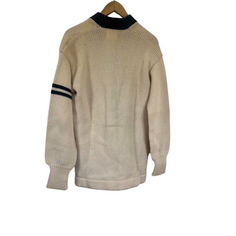 True Vintage 50s 60s Ace Sportswear Heavy Wool Letterman Sweater Cardigan Chunky Low Slung Pockets