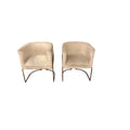 Sunday Pick. North Hoboken. Pair of Anthropologie Barrel Chairs. Rose Gold Frame
