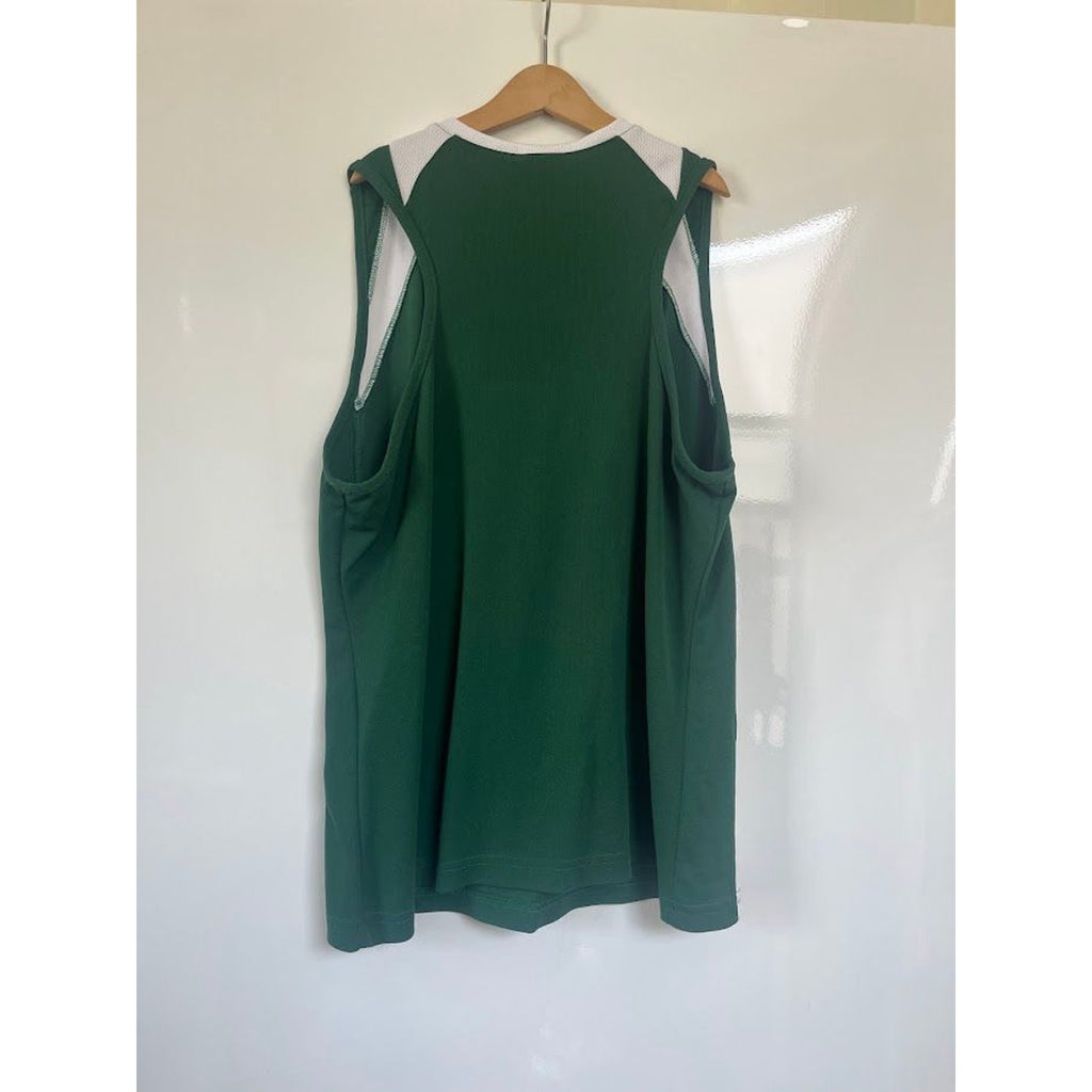 Vintage Champion Green White Basketball Jersey Tank Size L