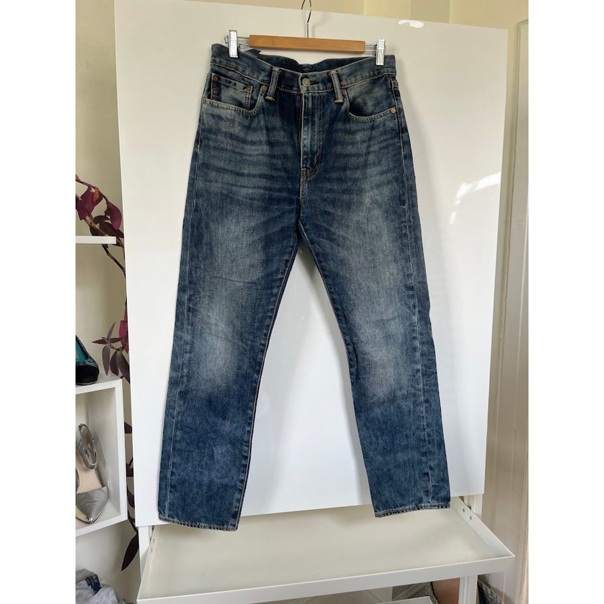Levi's 522 Slim Taper Jeans 32x32 mens Med wash Faded Discontinued 2014
