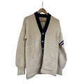 True Vintage 50s 60s Ace Sportswear Heavy Wool Letterman Sweater Cardigan Chunky Low Slung Pockets