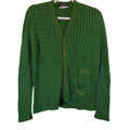 Vintage Salvatore Ferragamo Green Cable Knit Cardigan Cotton Made in Italy M
