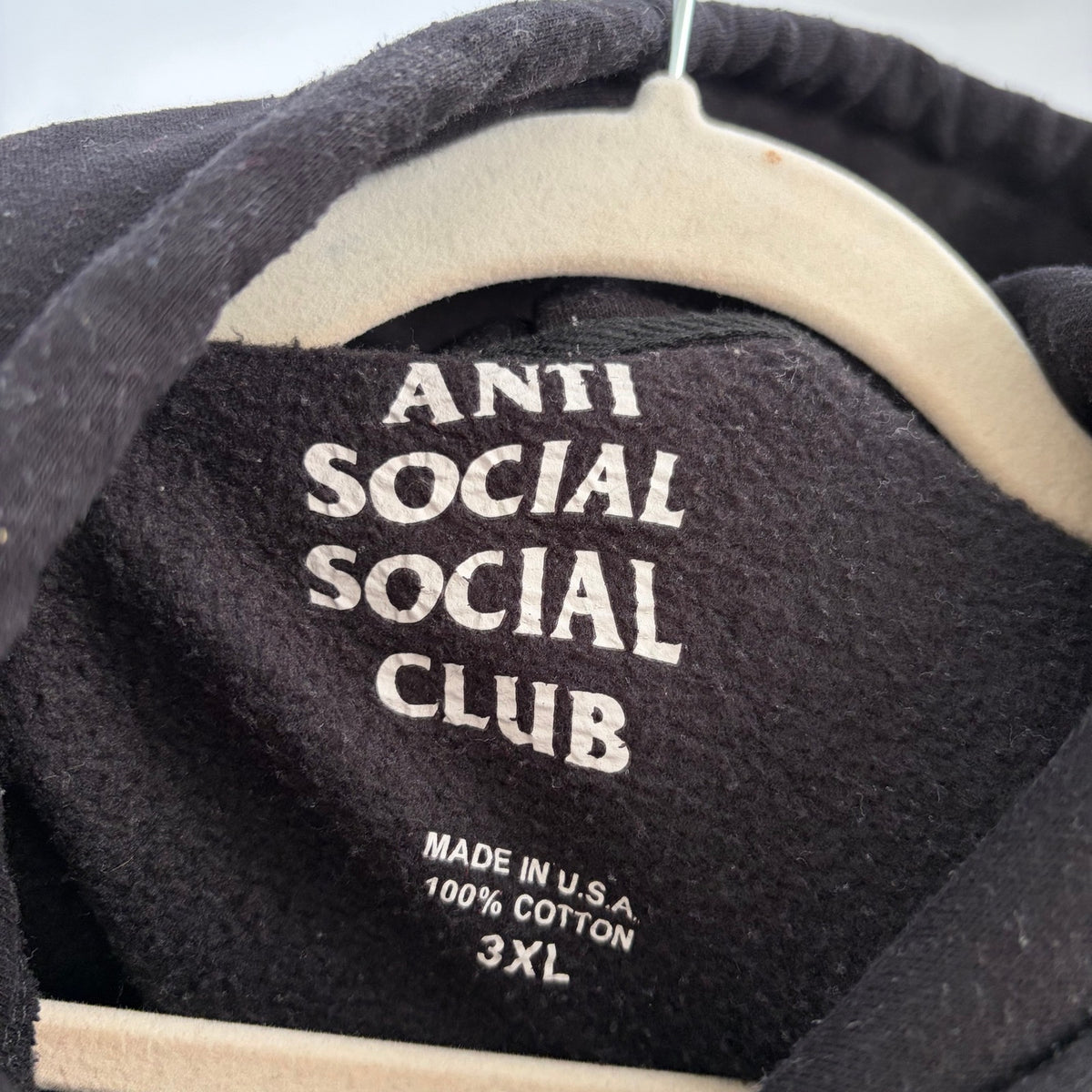 Anti Social Social Club ASSC Hoodie Black 3XL Logo Made in USA Streetwear