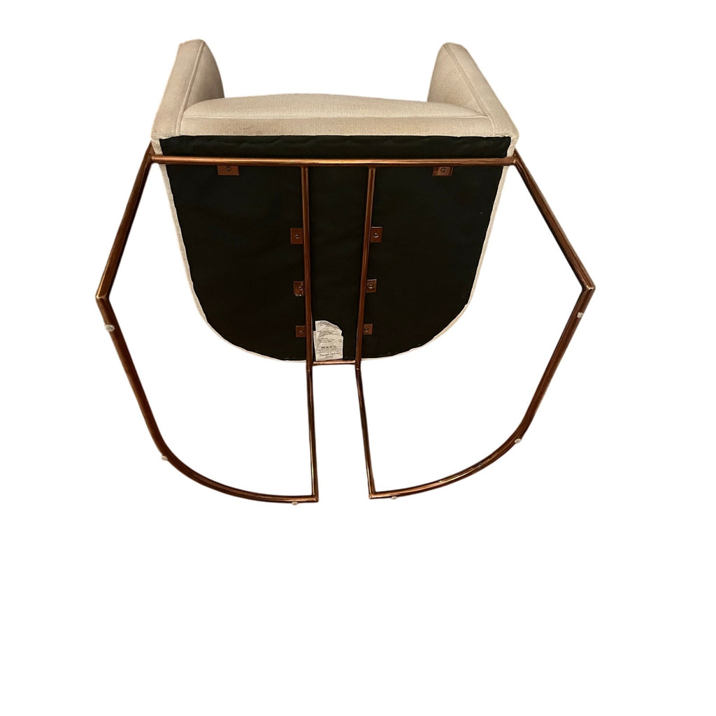 Sunday Pick. North Hoboken. Pair of Anthropologie Barrel Chairs. Rose Gold Frame