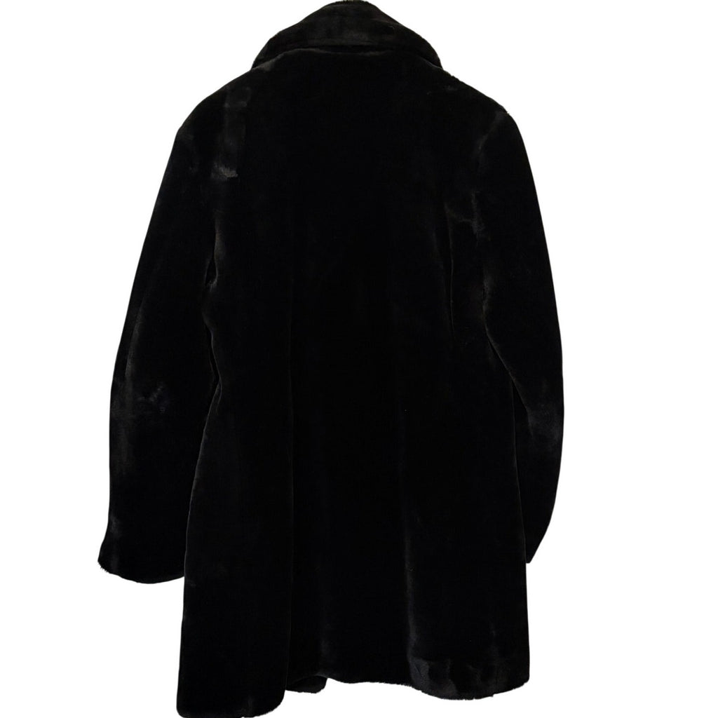Vintage Royal Sealino Black Faux Fur Coat Large | Old Hollywood Glamour