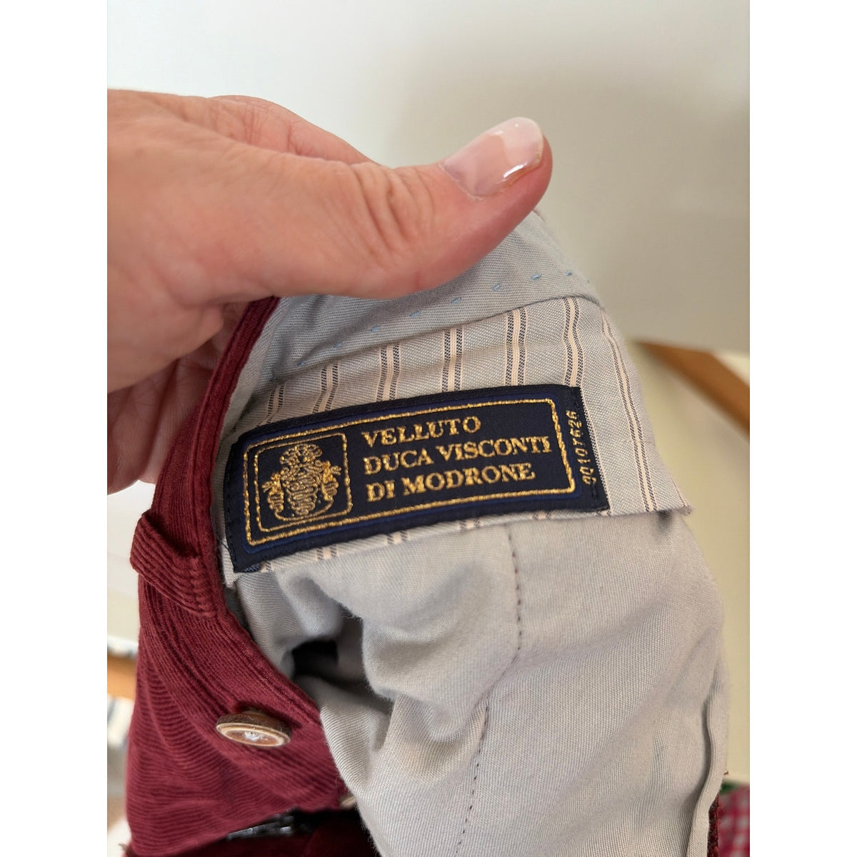 Peter Millar Burgundy Corduroy Pants Duca Visconti Italian Cord Mens 36