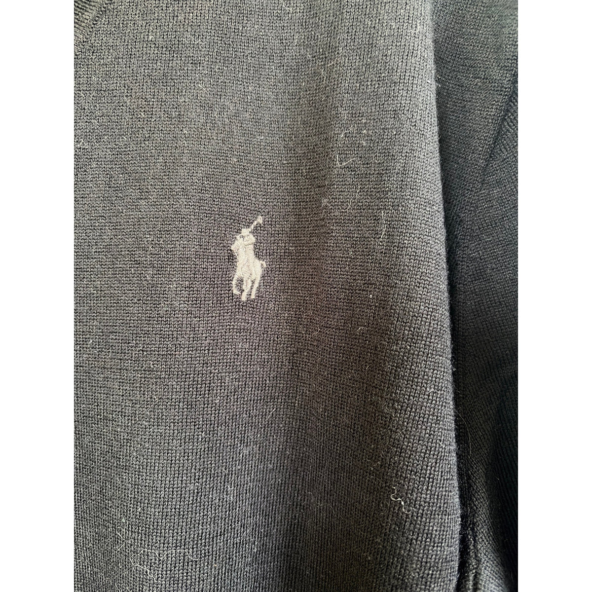 Polo Ralph Lauren Mens Black Washable Merino Wool V-Neck Sweater 4XB Big