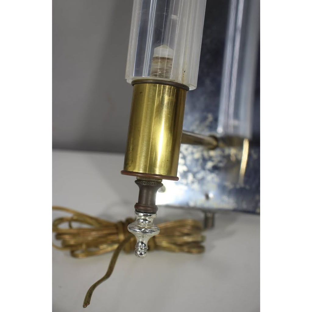 MCM Vintage Chrome+ Brass + Lucite Wall Sconce | Modernist