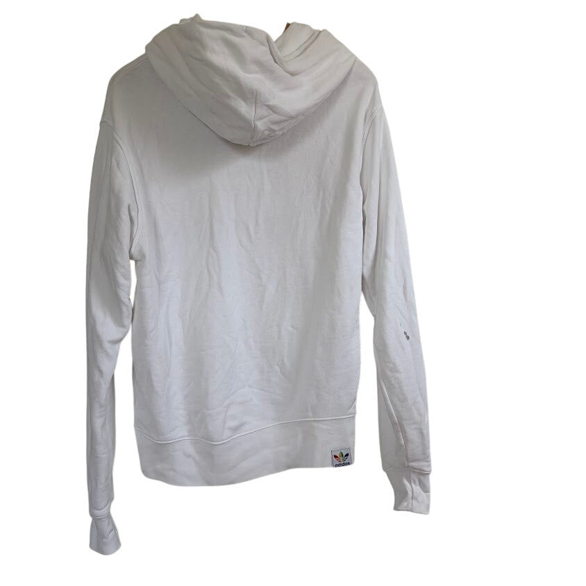 Adidas Originals Pride Rainbow Trefoil Hoodie White Pullover Men's S