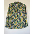 Sunflower Floral Cotton Button Front Shirt Lightweight Size M