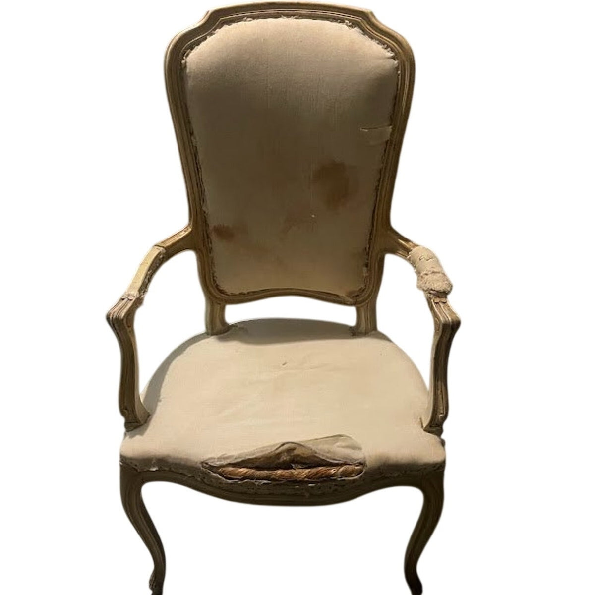 Set of 6 Vintage Italian Cane Back Dining Chairs Ready to Upholster