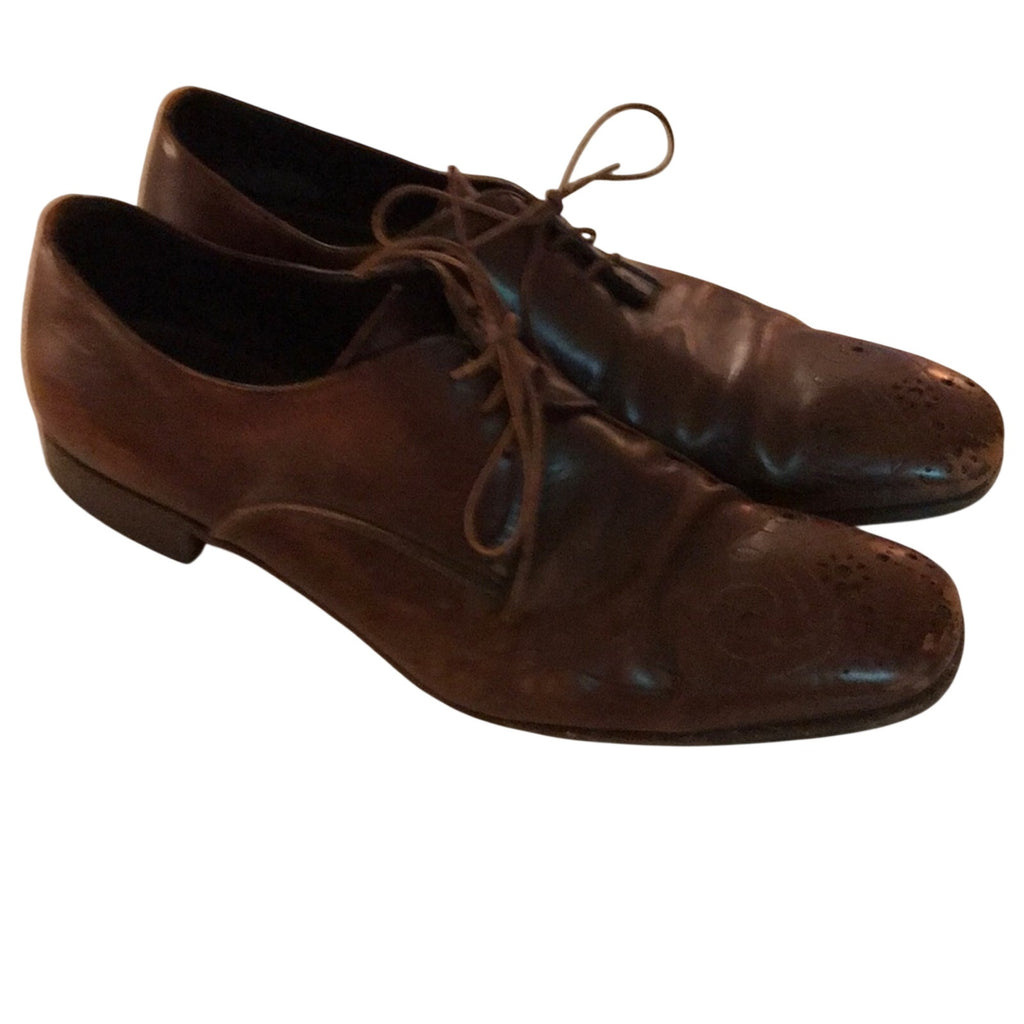 PRADA men’s wingtip oxfords.  Brown size 10.5