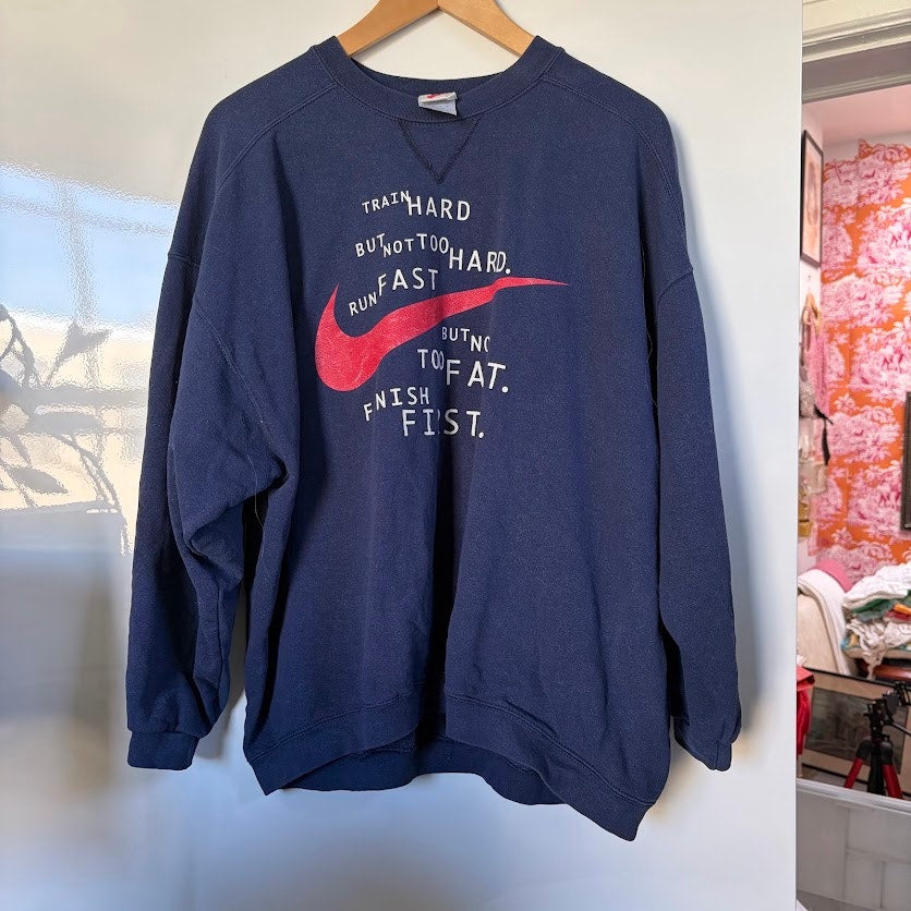 Vintage 90s Nike Women’s Campaign “Finish First” Sweatshirt Made in USA  M