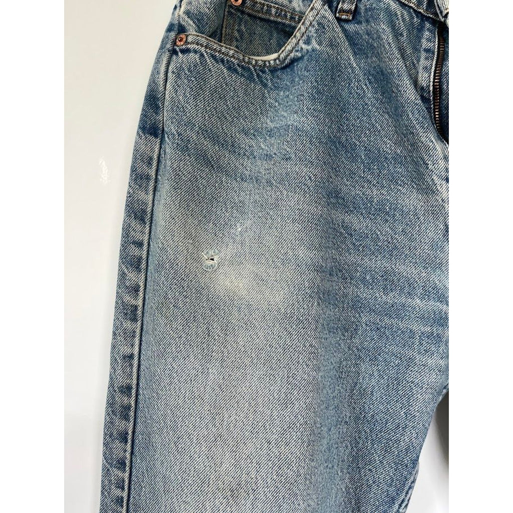 Vintage 1992 Levis 505 Orange Tab Jeans Made in USA Worker Patina Fade 35.5x
