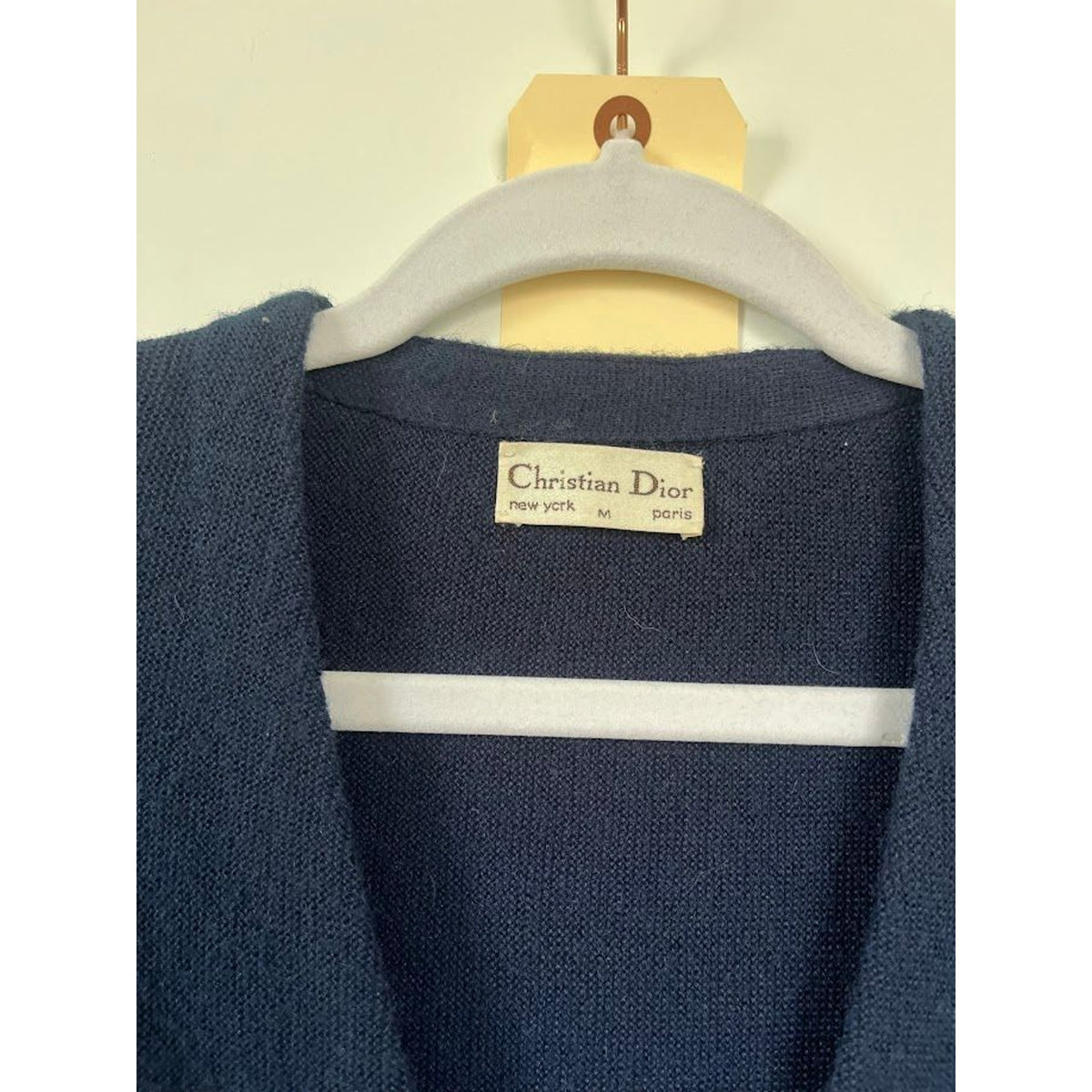 Christian Dior New York + Paris Navy Golf Sweater | 1970s | M