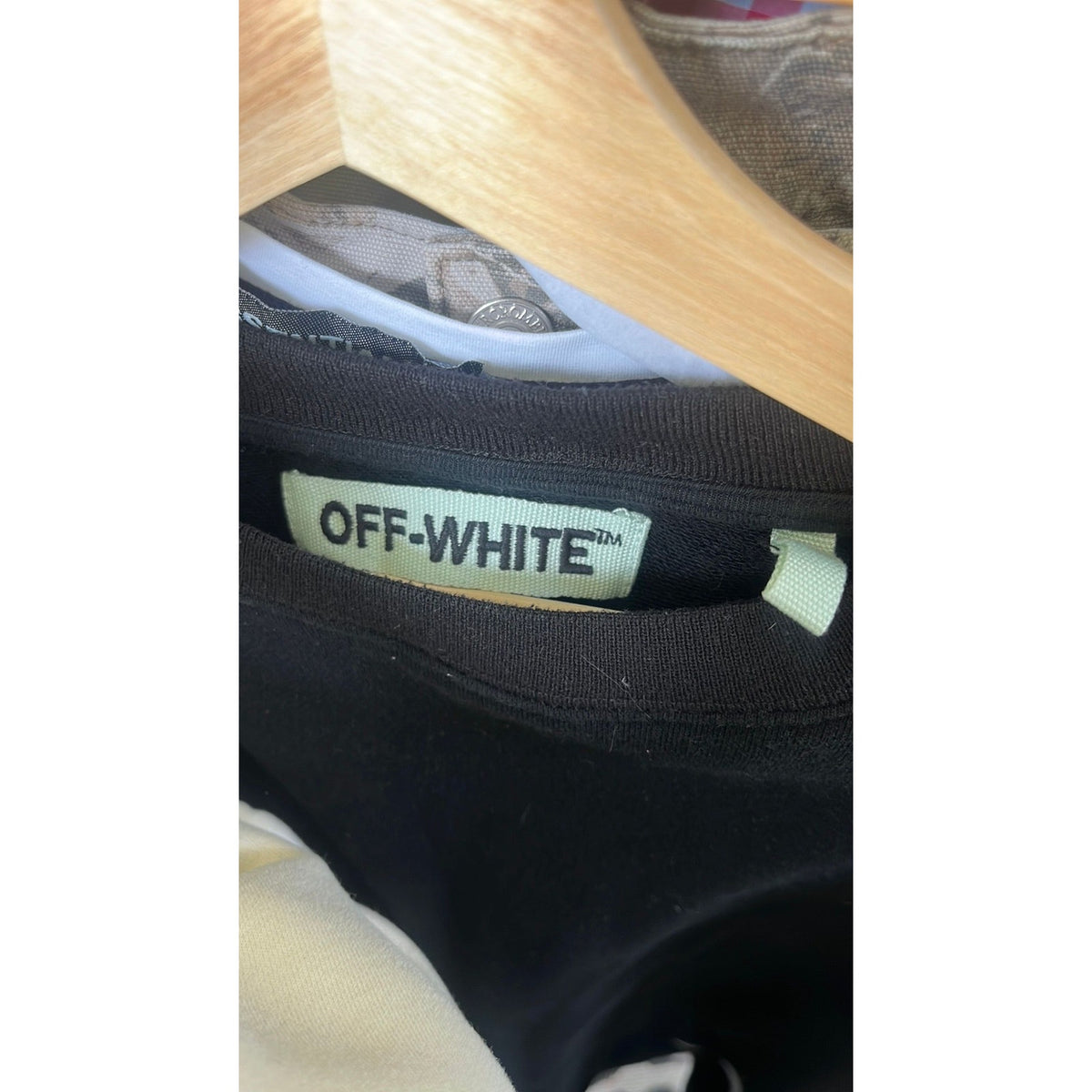 Off-White c/o Virgil Abloh Diagonal Stripe Crewneck Sweatshirt – Black/White