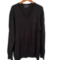 Polo Ralph Lauren Mens Black Washable Merino Wool V-Neck Sweater 4XB Big