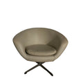 Vintage MCM Pod Swivel Chair | Egg | Cream Vinyl | Cast Aluminum Base | 1960s