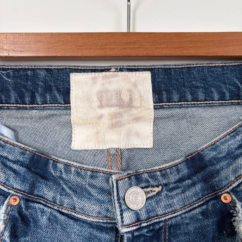 MOTHER The Dazzler Shift  Distressed Jeans Size 28 Raw Hem
