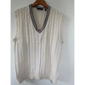 Vintage Britches of Georgetowne Cream Cable Knit Tennis Sweater Vest Mens L