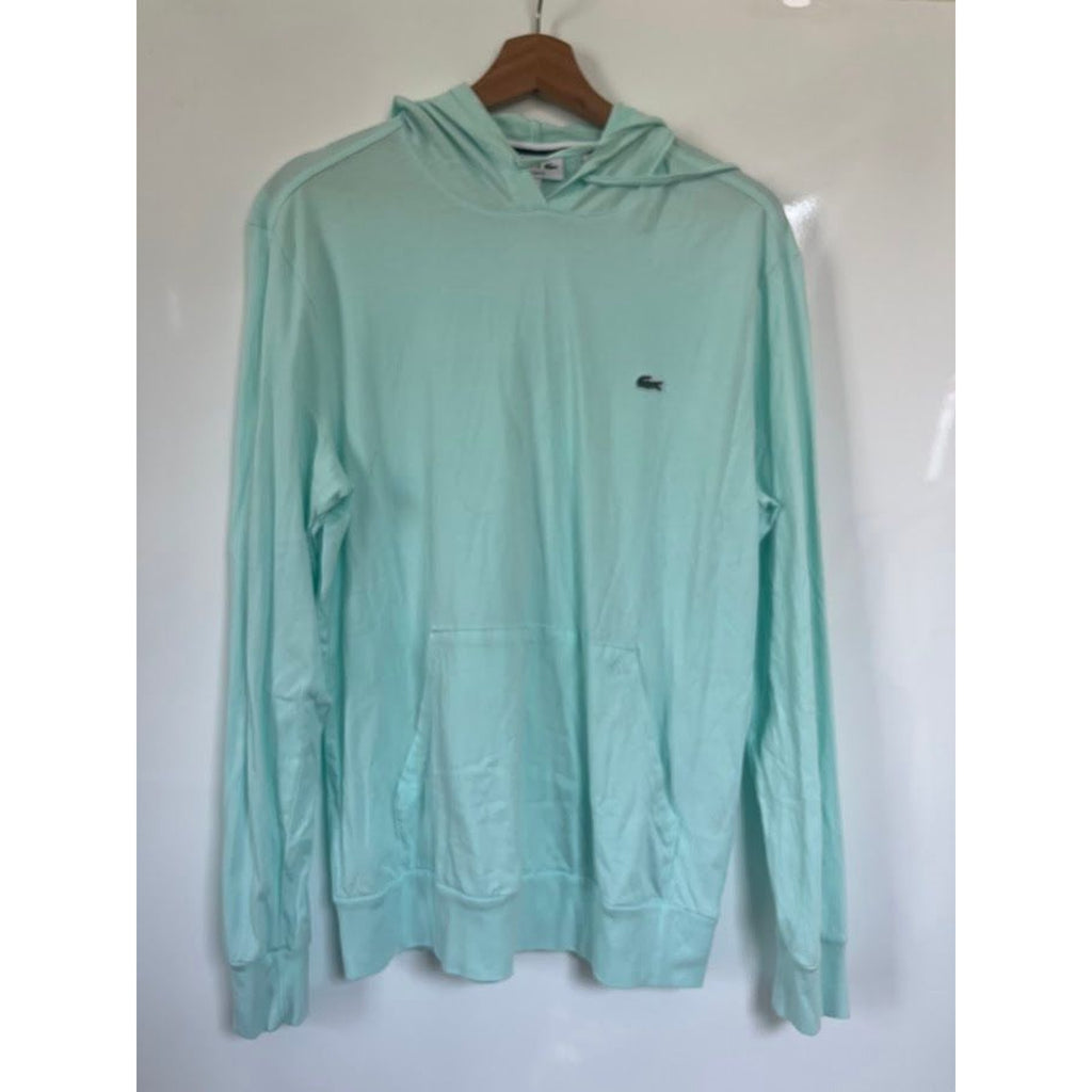 Lacoste Mint Green Lightweight Hoodie Size L Crocodile Logo