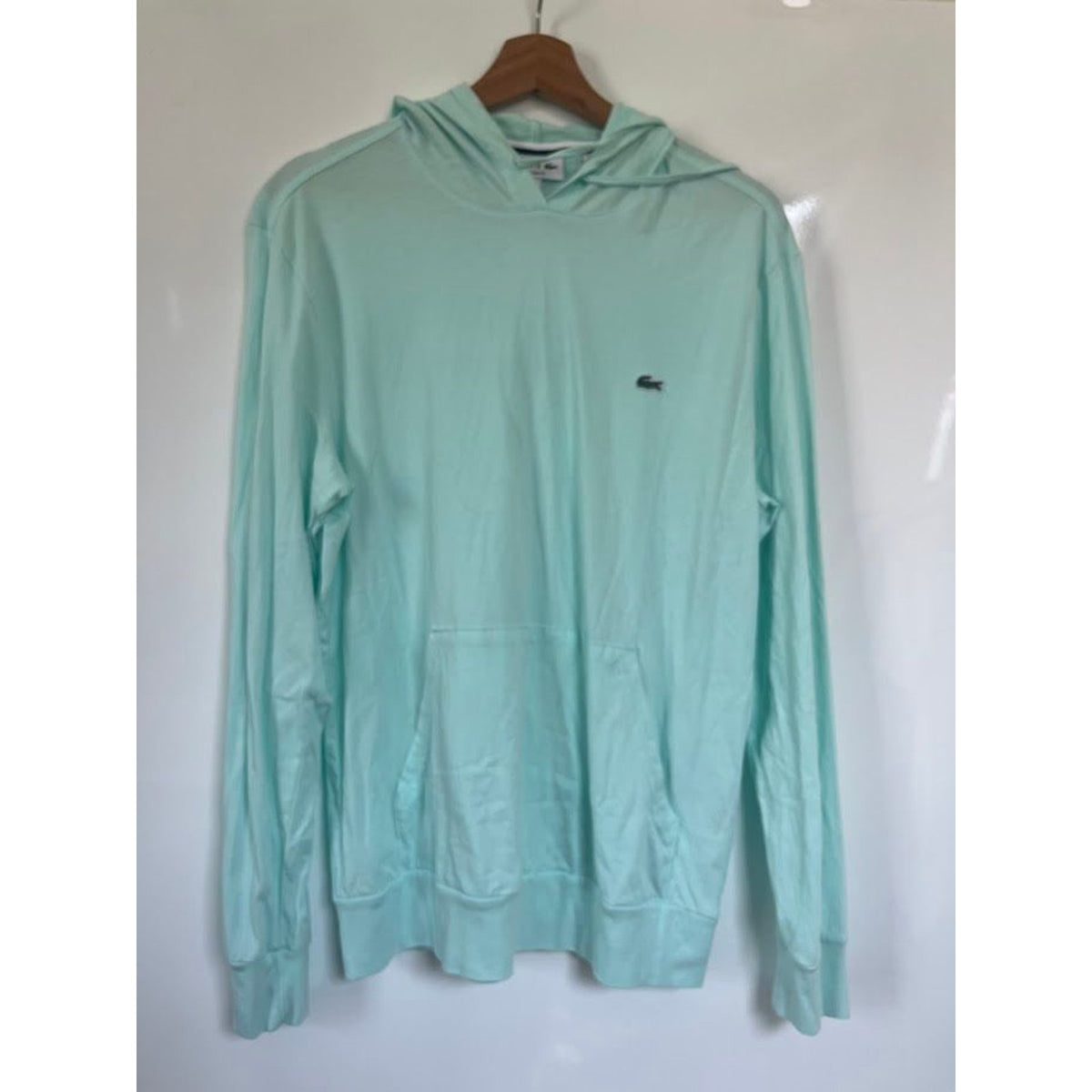 Lacoste Mint Green Lightweight Hoodie Size L Crocodile Logo