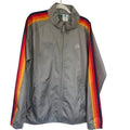 Rare Aldi Gear Grey Retro Striped Rain Slicker XL Windbreaker