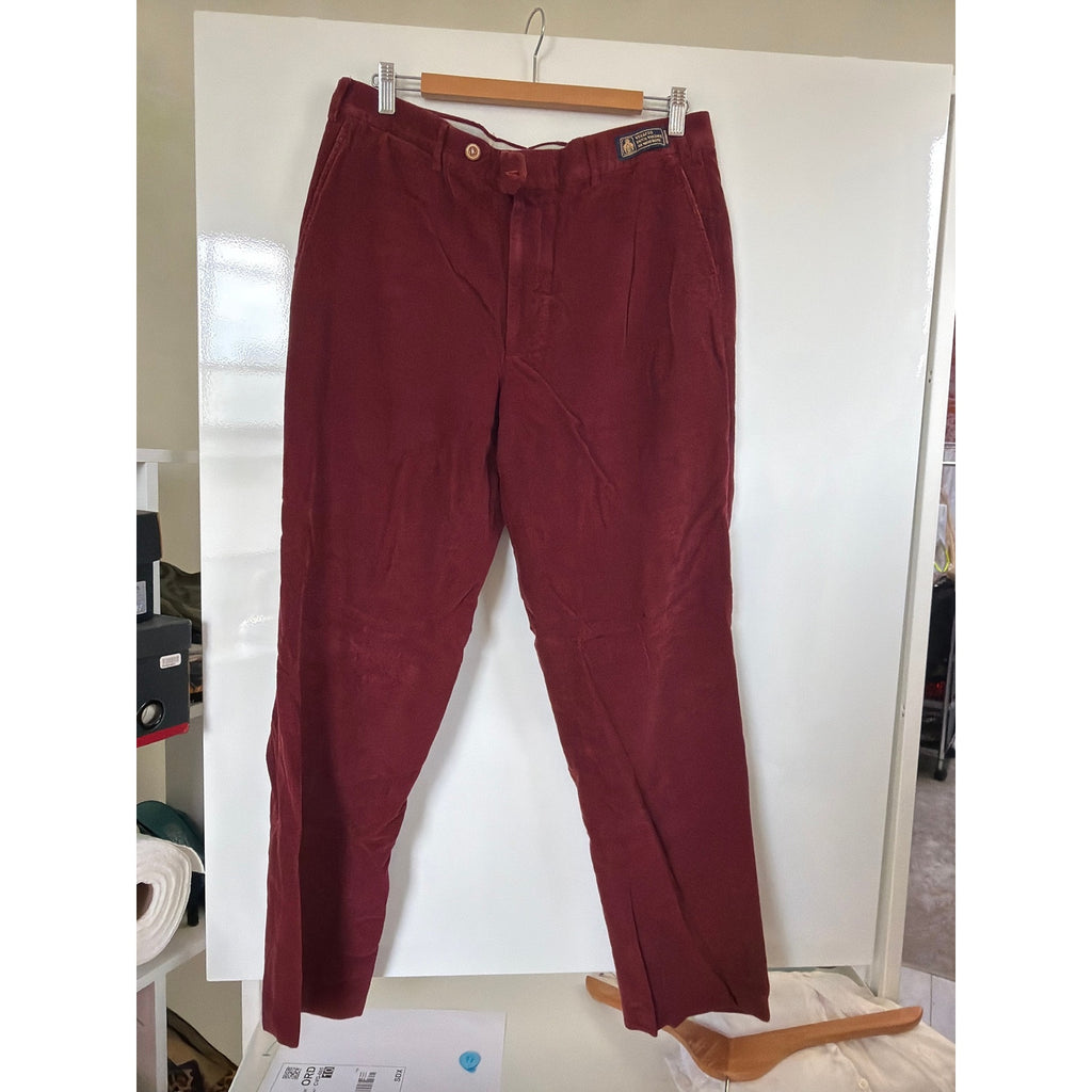 Peter Millar Burgundy Corduroy Pants Duca Visconti Italian Cord Mens 36